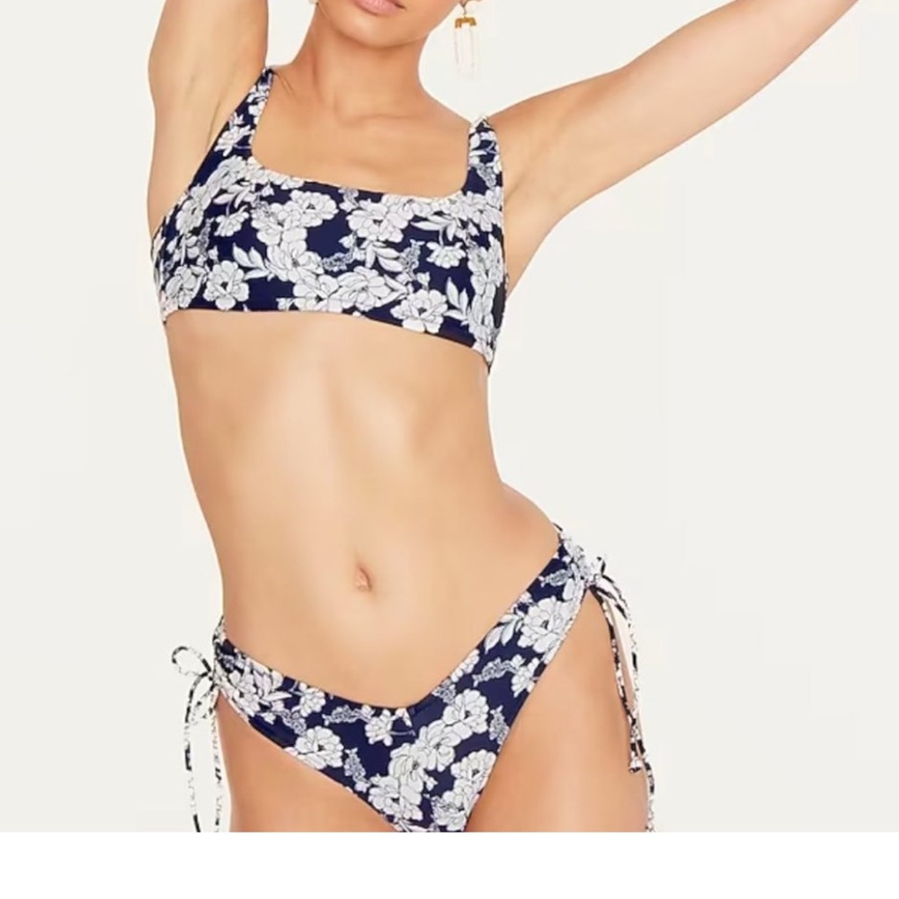 J Crew Square-neck bikini Top in magnolia floral, 2 Pc Set